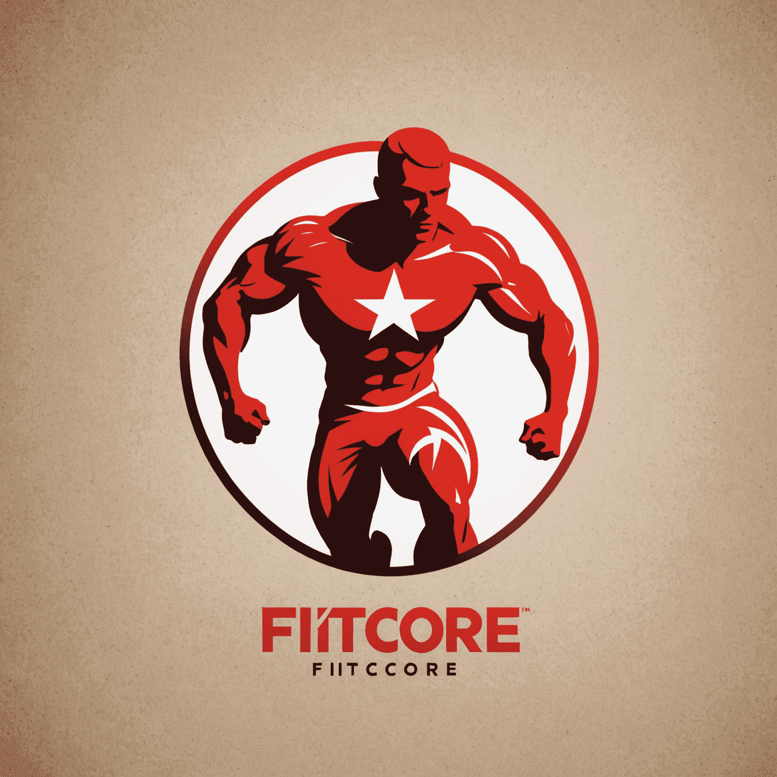 FitCore Logo - A dynamic red and white logo featuring a stylized athlete silhouette integrated with the text