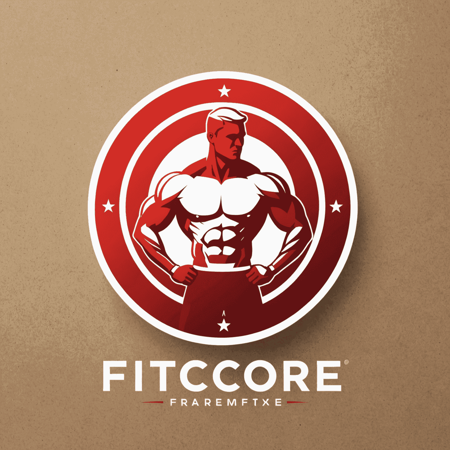 FitCore Logo - A dynamic red and white logo featuring a stylized athlete silhouette integrated with the text